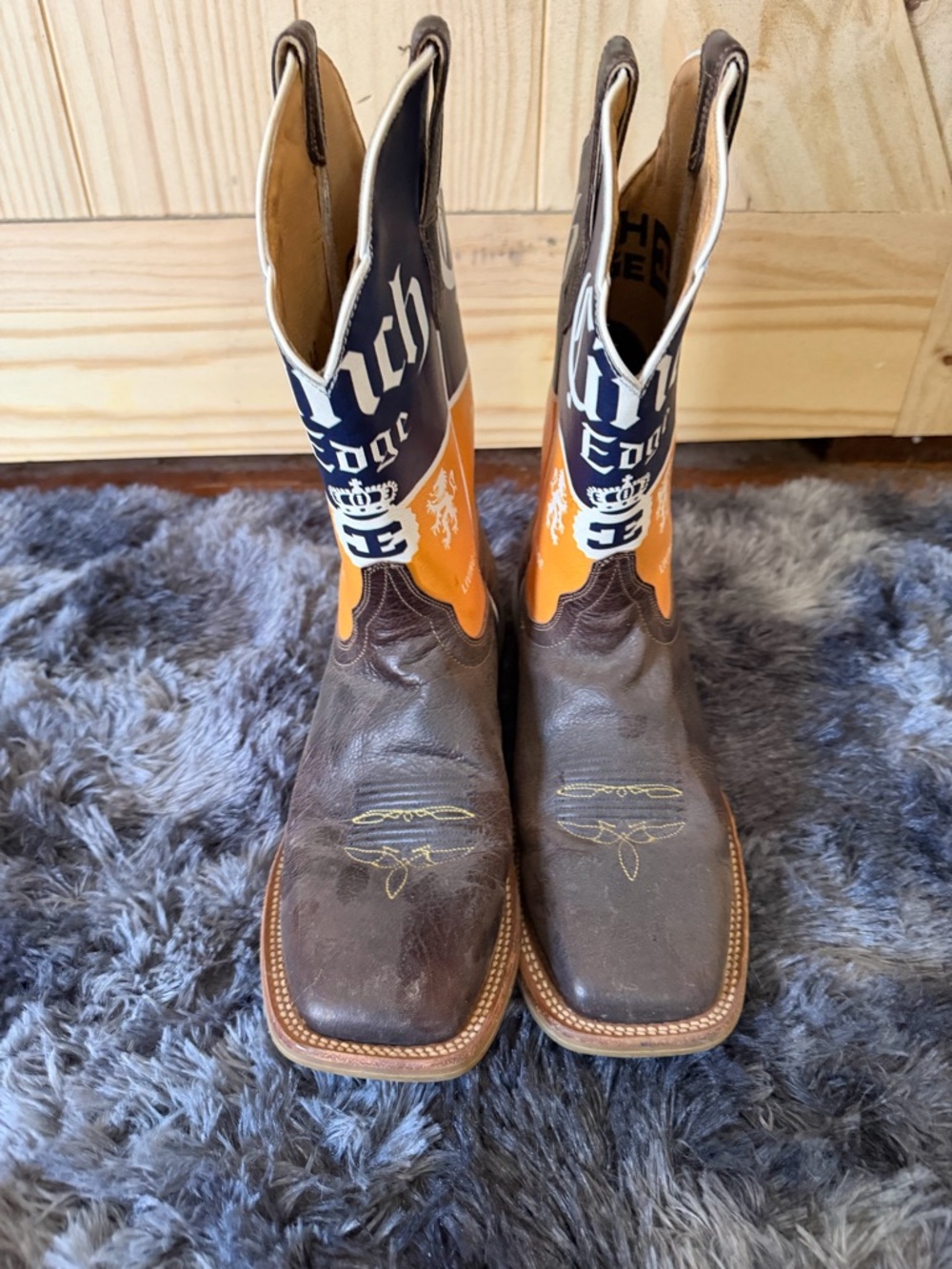 Cinch Brown and Orange Men's Cowboy Boots